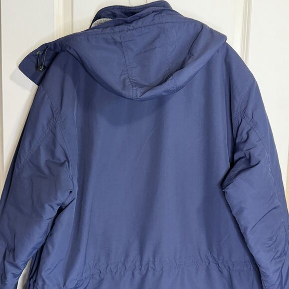 Lands' End Parka Coat Mens Tall XL 46-48 Navy Blue Full Zip Hooded Fleece Lined - Picture 12 of 16